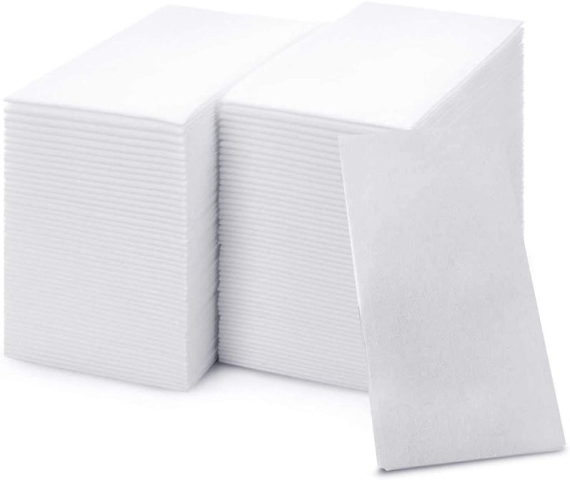 100 Paper Towels ClothLike Hand Tissue Paper Napkins Disposable Hand Towels for Bathroom Guests Disposable Face Towel for Guest Washcloths or Dinner Napkin Made in USA White